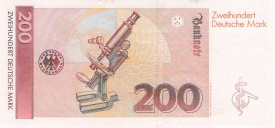 200 Mark 1989 ro295 Serie AA D Fehldruck